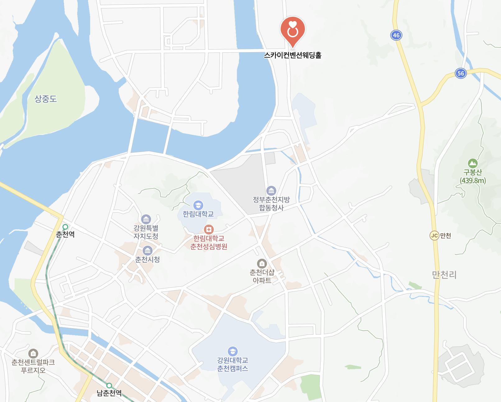 춘천 스카이컨벤션웨딩 약도